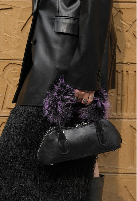 IUBALLET Fur Leather Tote Handbag - SIGNED.