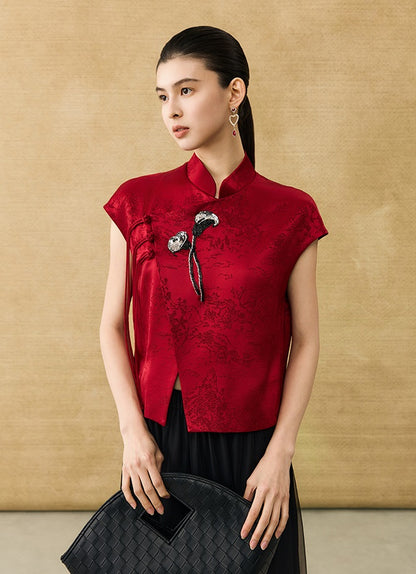 HECO Chinese Acetate Jacquard Short Sleeve Shirt - NIBE.