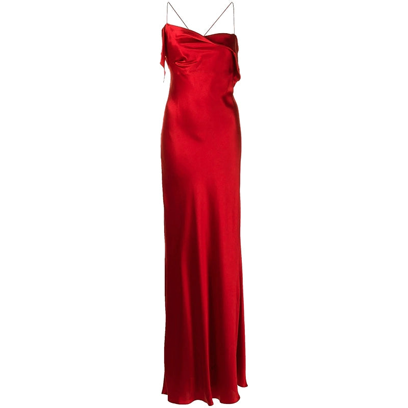 GOUDIN dressing satin party evening gown-MORA.