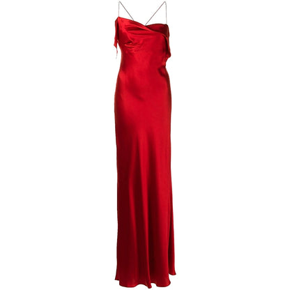 GOUDIN dressing satin party evening gown-MORA.