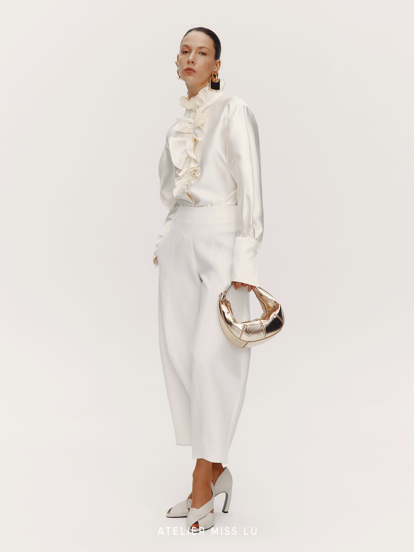ATELIER MISS LU [After the Drama] New Artistic Scimitar Silhouette Pants - GRAT.