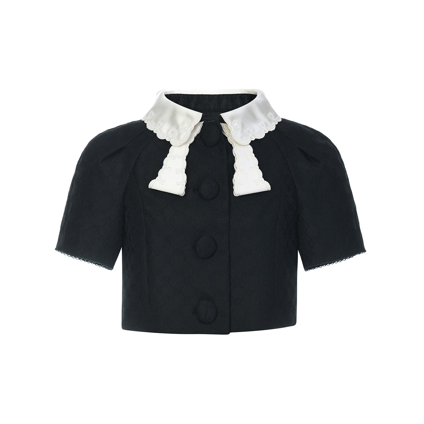 FAME contrast bow jacquard jacket - CAROLINE