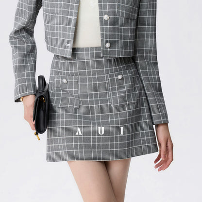 AUI Small Fragrance Style Suit Lace Jacket High-waisted Hip Two-Piece Skirt - Dal-Rae