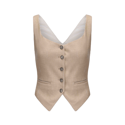 ATELIER MISS LU French wool corduroy waisted vest - STEVE.