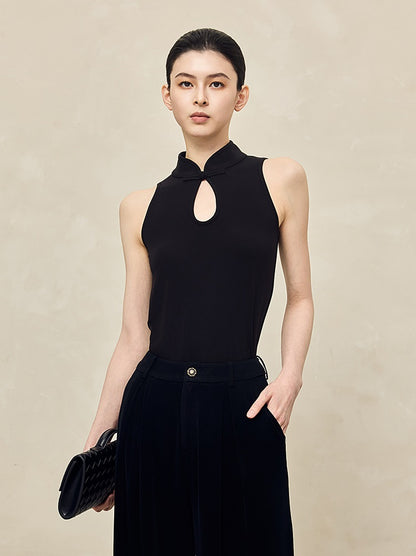 HECO Disc Buckle Knitted Sleeveless Top- ANGLES.