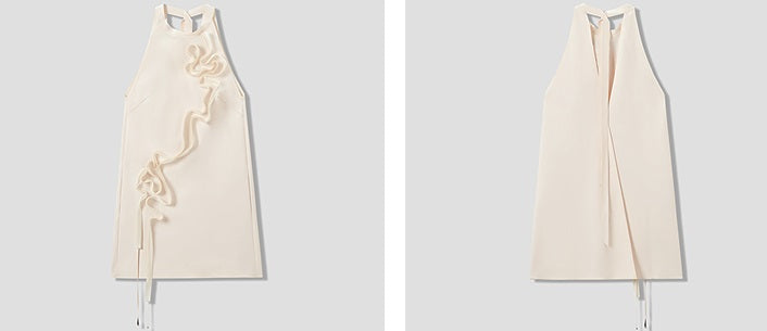 COMME MOI Lv Yan Designer Summer New Dribble Halterneck Dress Set - POSEY.