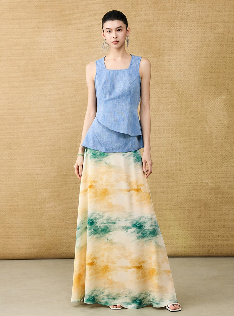 HECO Chinese women's summer blended glitter diamond I-shirt - SHADOW.