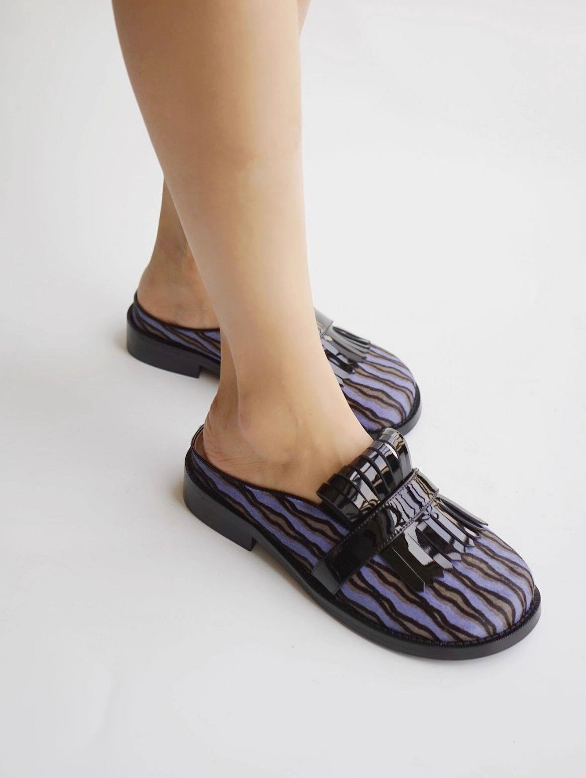 B-FEI horsehair slip-on shoes-GOJO.
