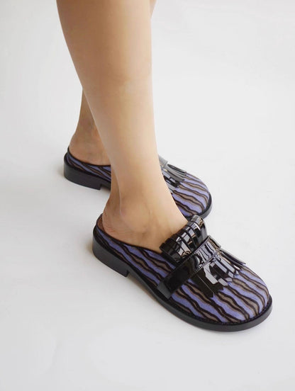 B-FEI horsehair slip-on shoes-GOJO.