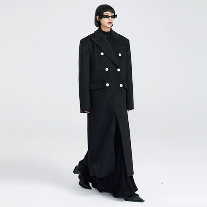 TINY IN Maxi double-breasted women's wool coat jacket - INO