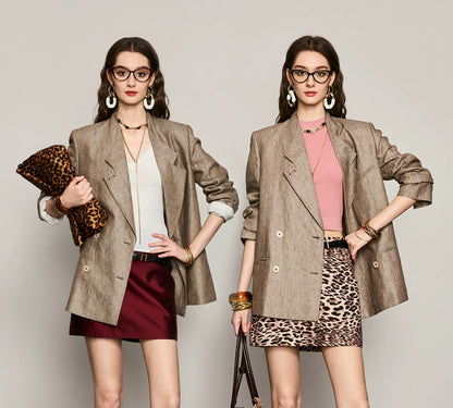 ANNASPEAK Linen Old Money Style Suit -FIGS.