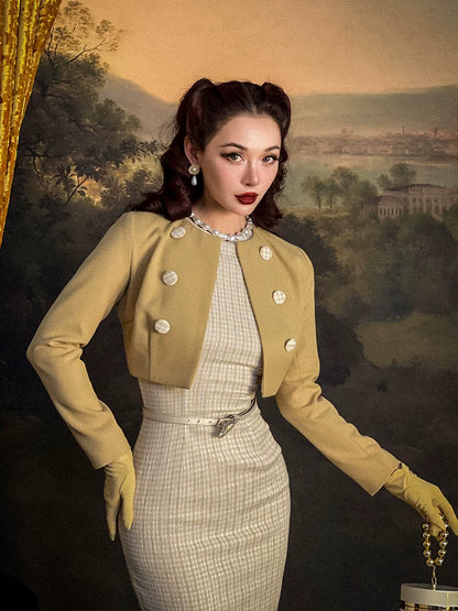 Le Palais multi-wear Fahburn style cape coat + slim skirt set- DANG