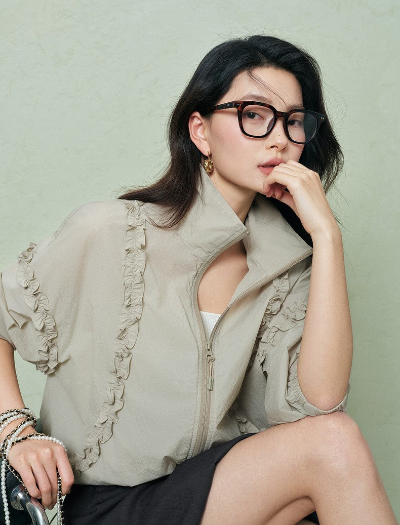 SUSHE Trim Drawstring Jacket-CARA