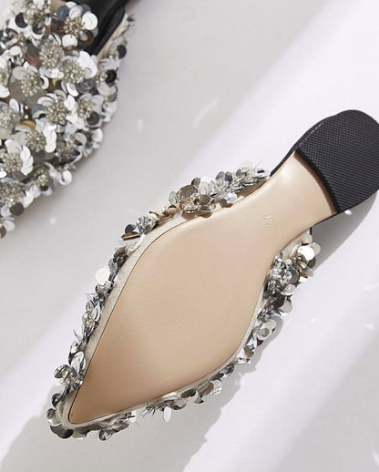 B-FEI rhinestone women's shoes glitter slippers-POOT.