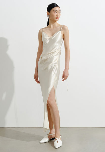 COMME MOI  Summer Acetate Slim Fit Slip Dress - GOLDEN.