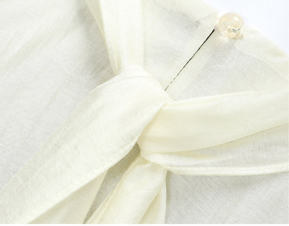 WANGXO Luxury Brand High-End Tencel Acetate Heavy Handmade Nail Flowers French Loose Ribbon Sleeveless Top - MAEVE