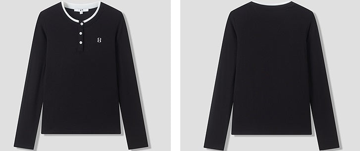 COMME MOI Lu Yan designer new women's Henry collar wool base T-shirt - PRIDE.