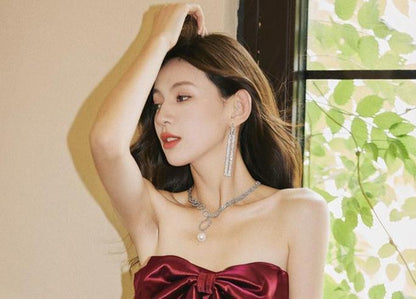 DOLLY Elegant American Style Sliver Diamond Earring-LULU