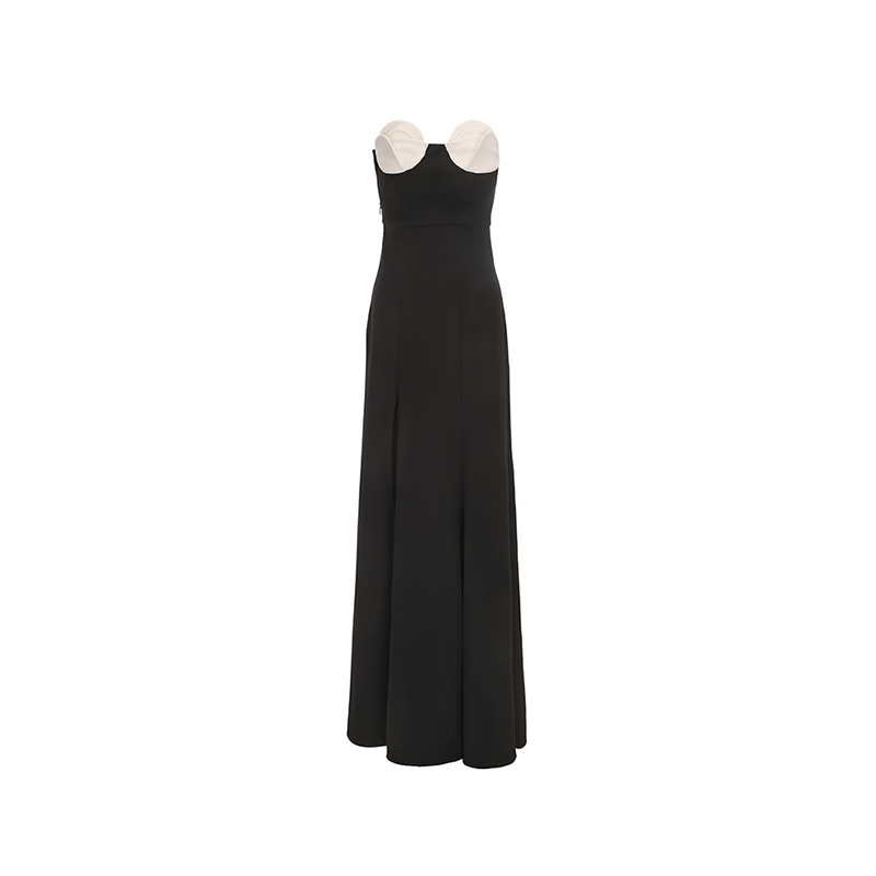 ATELIER MISS LU Flower Piece Design Bandeau Slit Mermaid Dress -  AKBAR.
