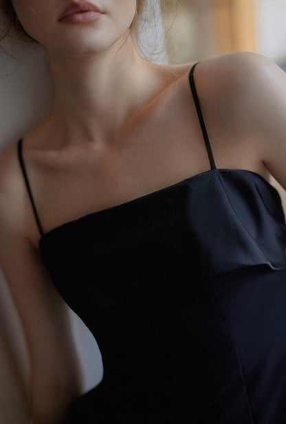 GOUDIN women's elegant black simple Jumpsuit -TOZIA.