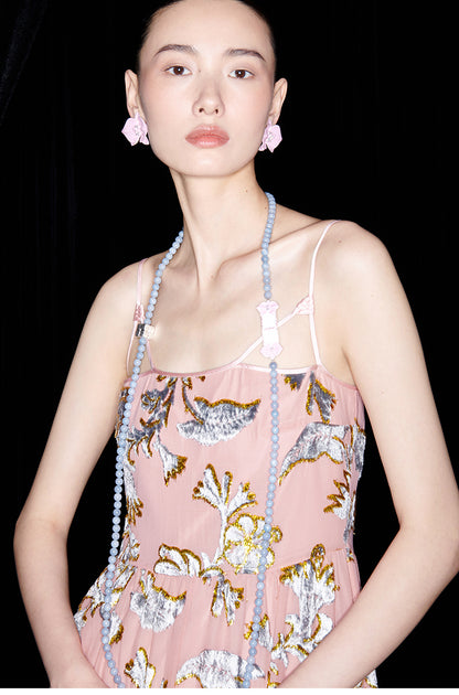 M essential Mackay designer velvet wide-hem slip dress Pants set - twe.