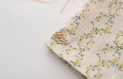 Le Palais Vintage floral goose yellow cotton slim maxi dress-BERRY.