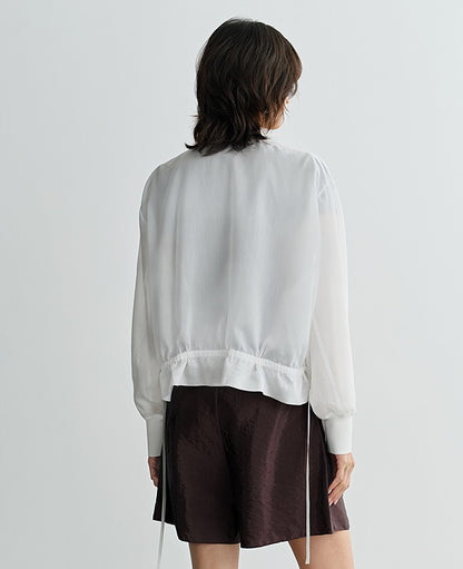COMME MOI summer women's white cropped waist jacket - ELANOR.