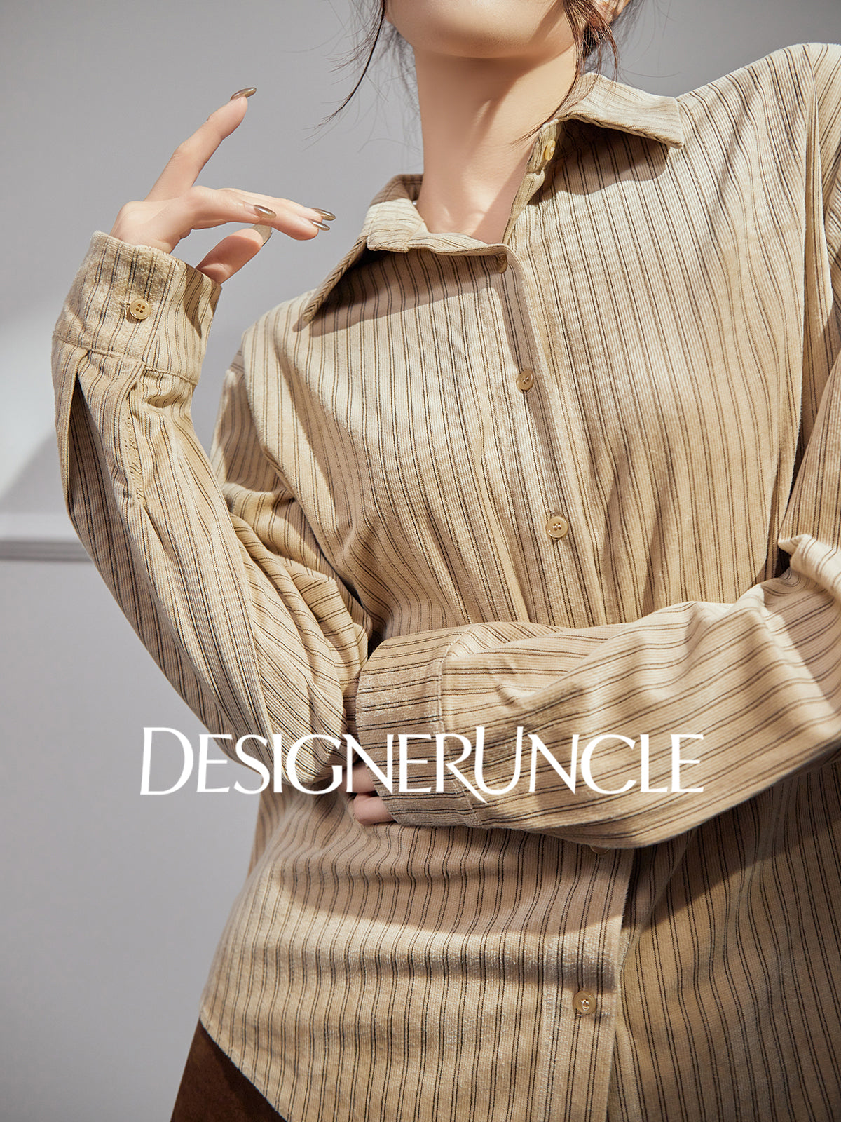 DGU |Mocha Light Luxury Versatile Design Niche Long-Sleeved Loose Top  - Louis.