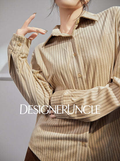 DGU |Mocha Light Luxury Versatile Design Niche Long-Sleeved Loose Top  - Louis.