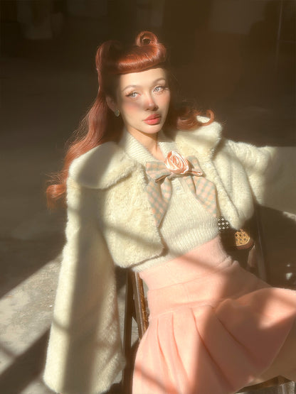 Le Palais Vintage Luxury Long Sleeves Slim Fit Sweater Set Dinner date Suit-Natasha