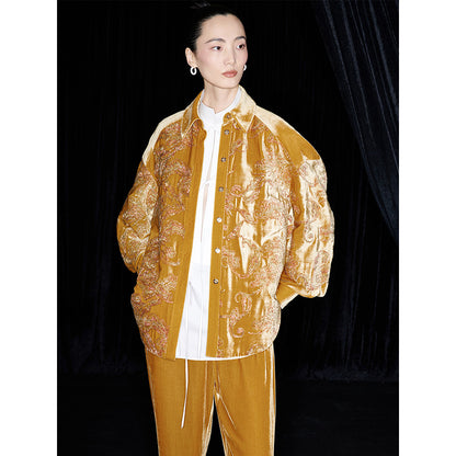 M essential Mackay designer brand Juyi velvet baggy shirt coat -  GREATFUL.