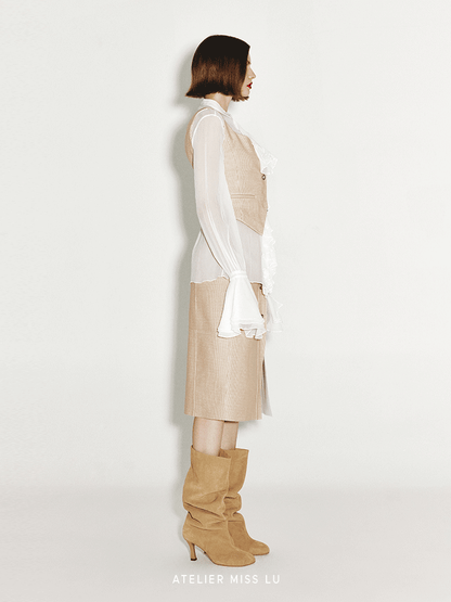 ATELIER MISS LU French wool corduroy waisted vest - STEVE.