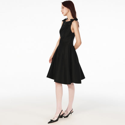 FAME bow beaded waist umbrella pendulum dress - SADIE