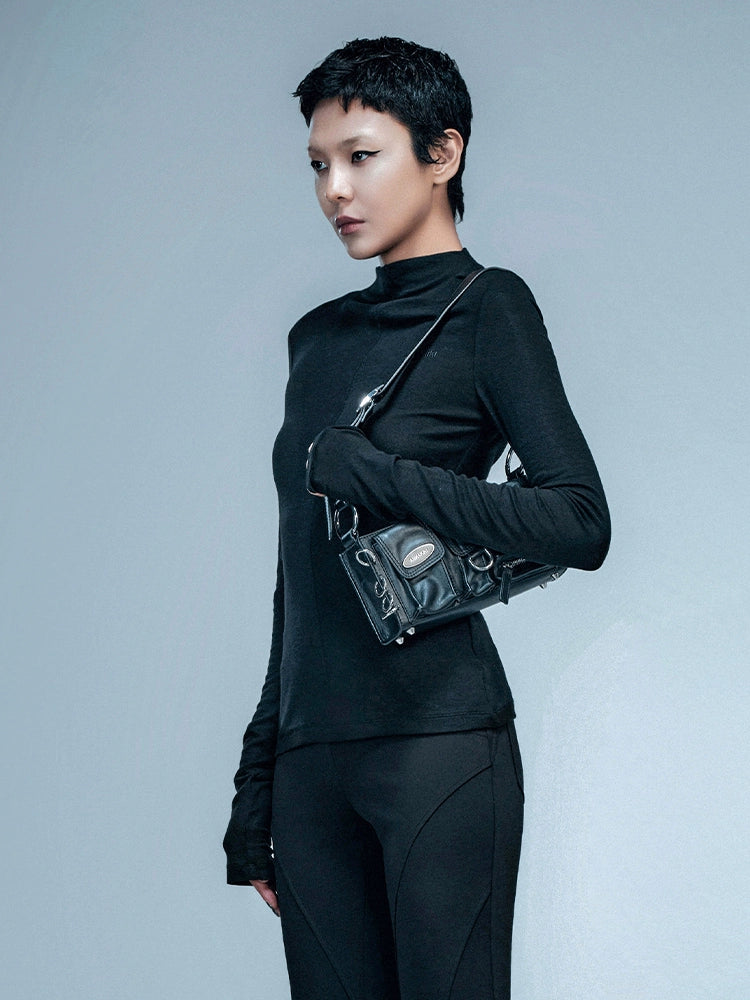 ANNAKIKI three-dimensional fashion personality cutout pleated top-RYUSEI