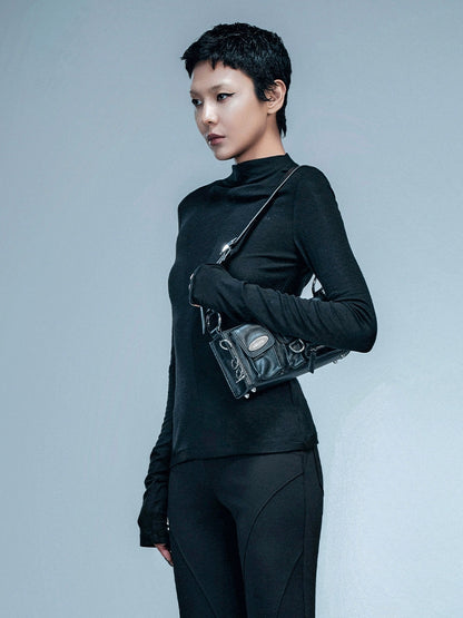 ANNAKIKI three-dimensional fashion personality cutout pleated top-RYUSEI