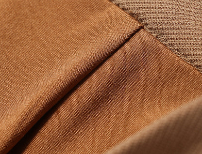 WANGXO | Twill Roman Knit with Lightweight Sheer Paneling  A-Line Hem Flowing Skirt  -RAYA