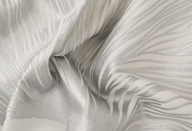 HECO Chinese Draped Summer Heavy Industry Ginkgo Biloba Print Slim Skirt - COLS.