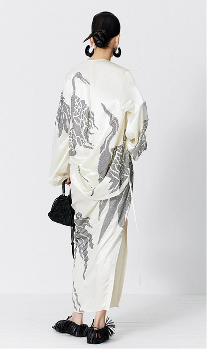 ZHUCHONGYUN white glossy V-neck suspender top--MORGIANA.