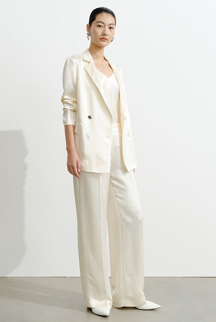 COMME MOI Lu Yan Designer Women's Full Acetate Texture Fashion V-Neck Sling - JAMES.