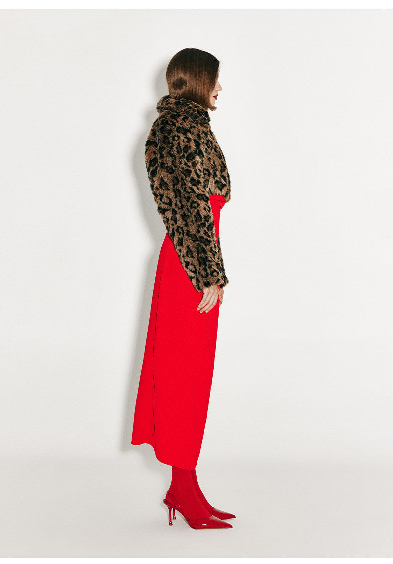 ATELIER MISS LU fall/winter irregular pleated design bandeau red dress -STEVE