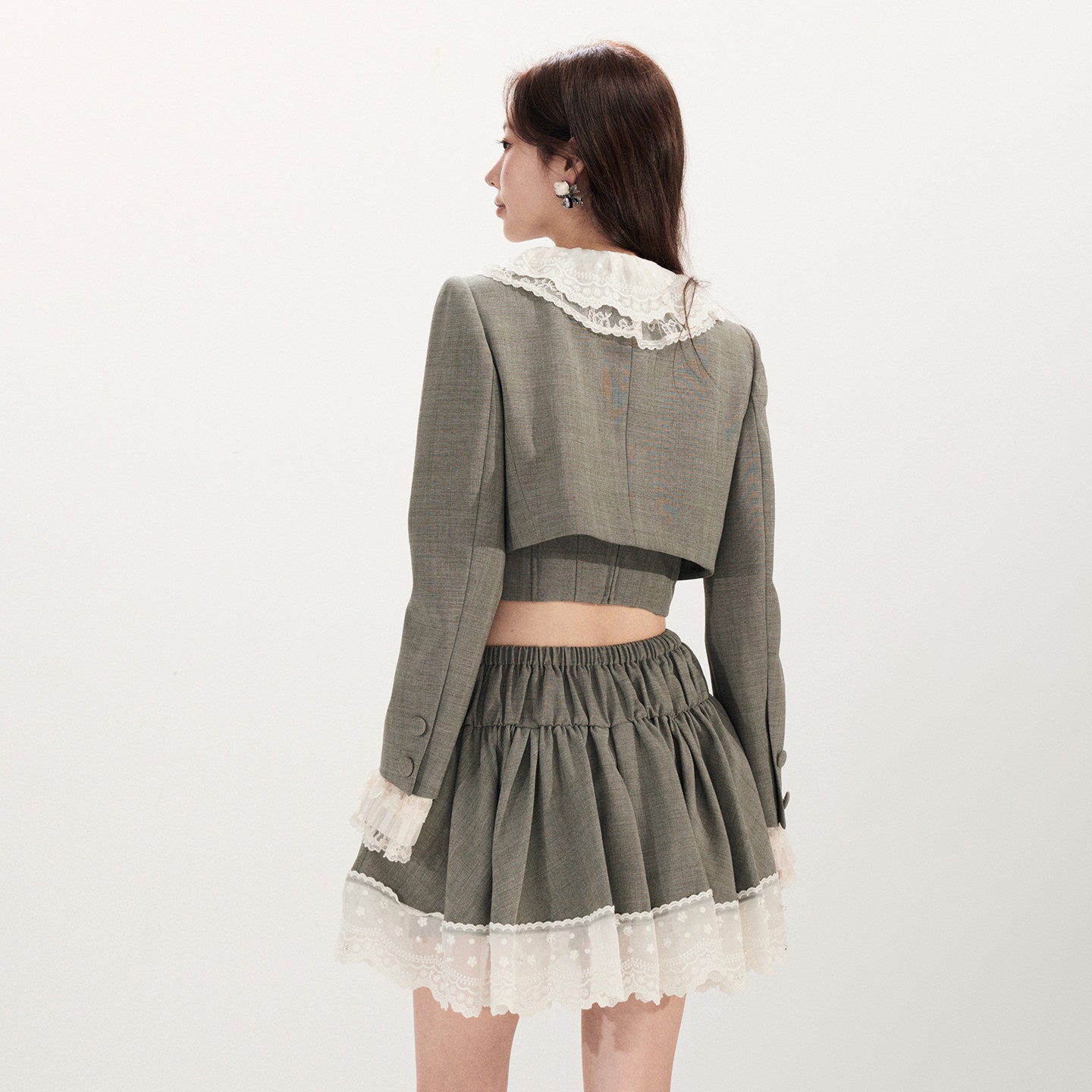 FAME spring preppy style bow short coat top - FLORA.