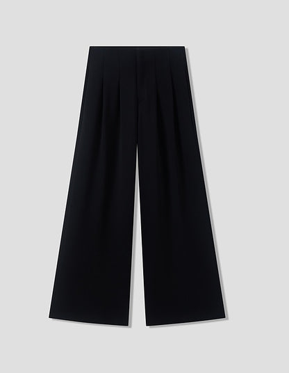 COMME MOI Lu Yan Designer's new commuter acetic high-waisted double-pleated wide-leg pants - MARD.