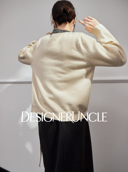 DGU "Muya" gray sweater cardigan new loose slimming high-end outer top - TARA.