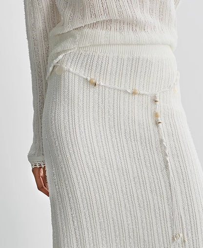 COMME MOI summer delicate fashion shell beaded waist rope - GEORGE.