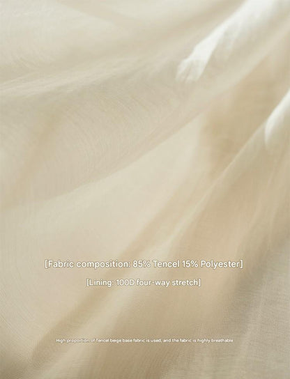 LE VENT&TES AILES retro Crystal embellished Premium Silhouette Tencel Beaded vacation Dress-YUTA