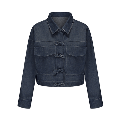 ATELIER MISS LU Bow Button-print Panelled Denim Jacket - PREACH.