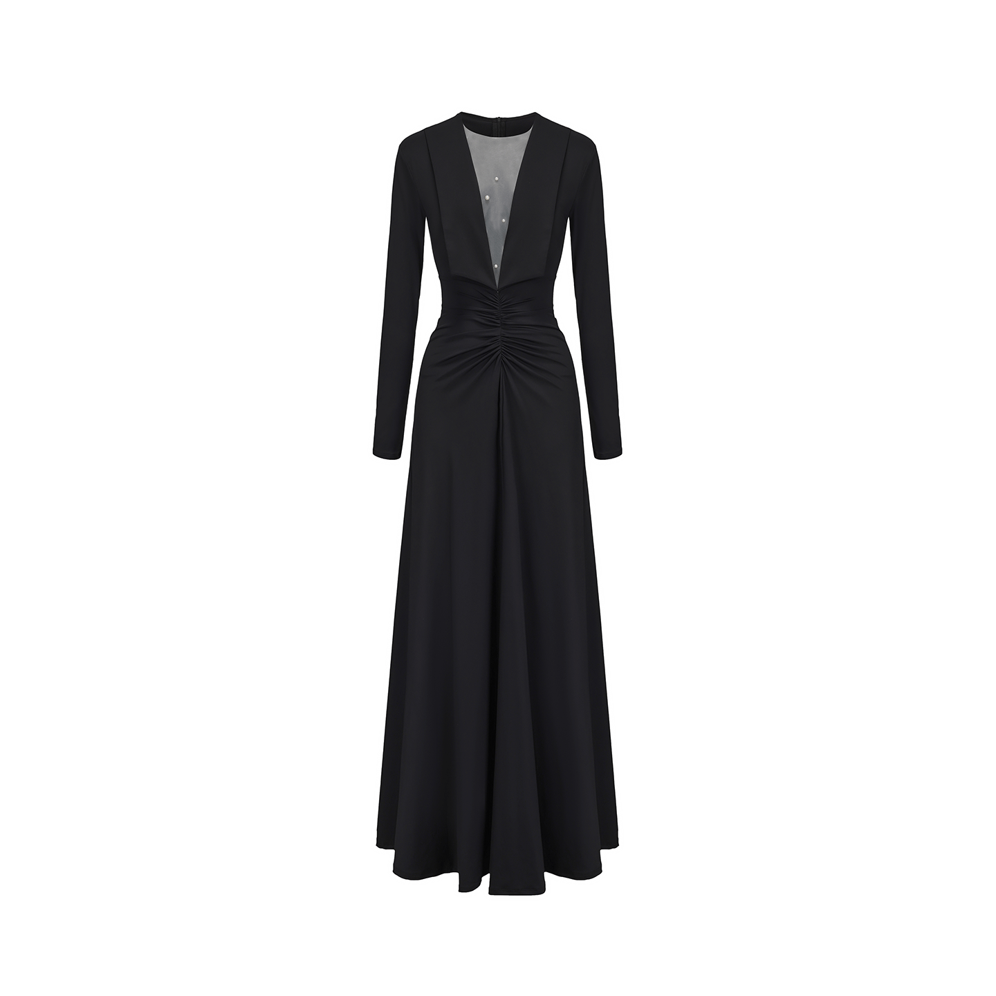 ATELIER MISS LU V-Neck Large Swing Long Sleeve Dress - EMBAD.