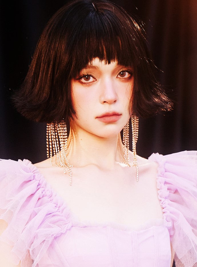 DOLLY Luxury Large Diamond Stylish Tassel Earring-JENNIE