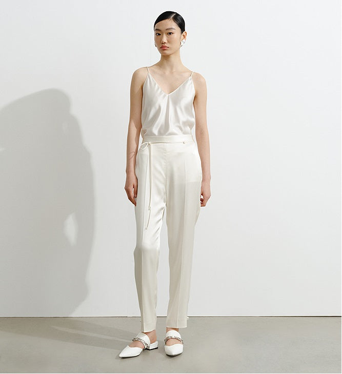 COMME MOI Lu Yan designer's new women's V-neck acetate satin camisole - MARTINS .