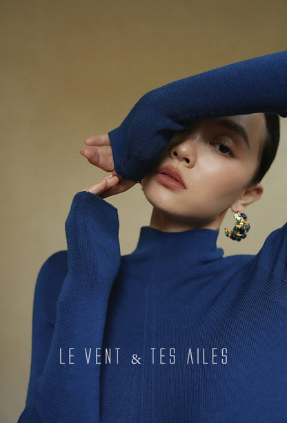 LE VENT&TES AILES seamless Yangtze yarn wool high-neck knit turtle neck-FEY